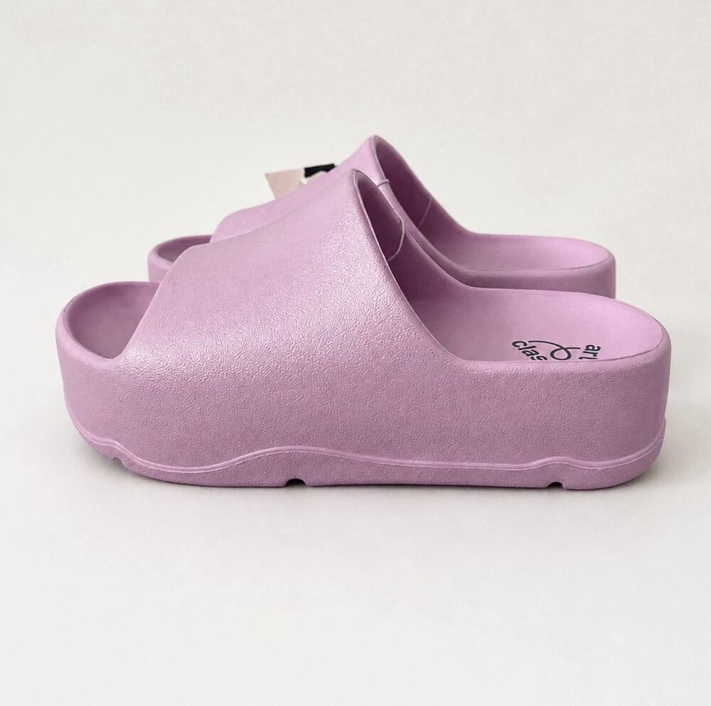 Art Class Girls Platform Slide Sandals Lilac Pink Size 1 Youth NWT Lightweight